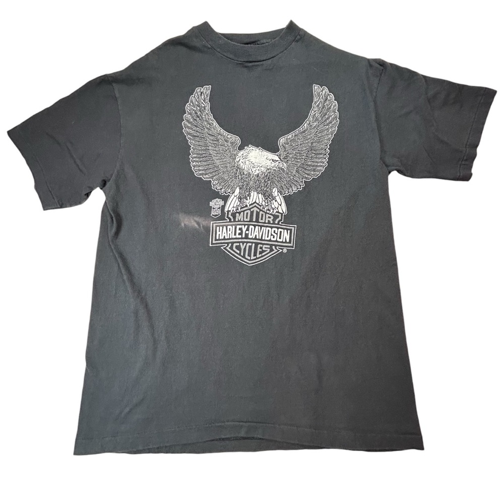 VTG 80's Harley Davidson Single Stitch Shirt Mancuso Houston Texas Astrodome L